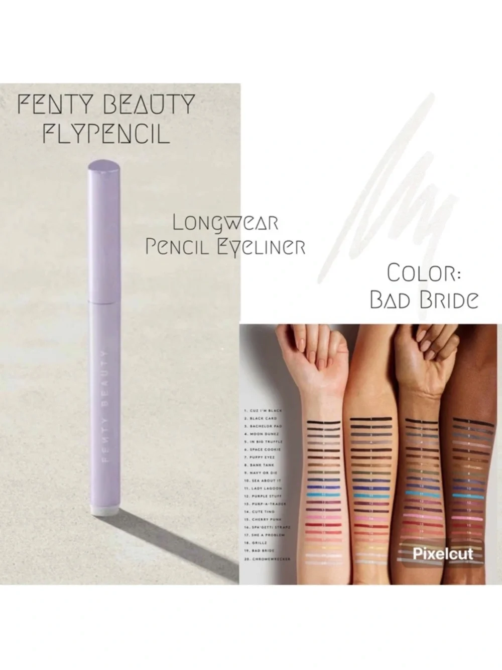 Fenty Beauty FLYPENCIL Longwear Eye Pencil Eyeliner Bad Bride NWOB
